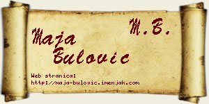 Maja Bulović vizit kartica